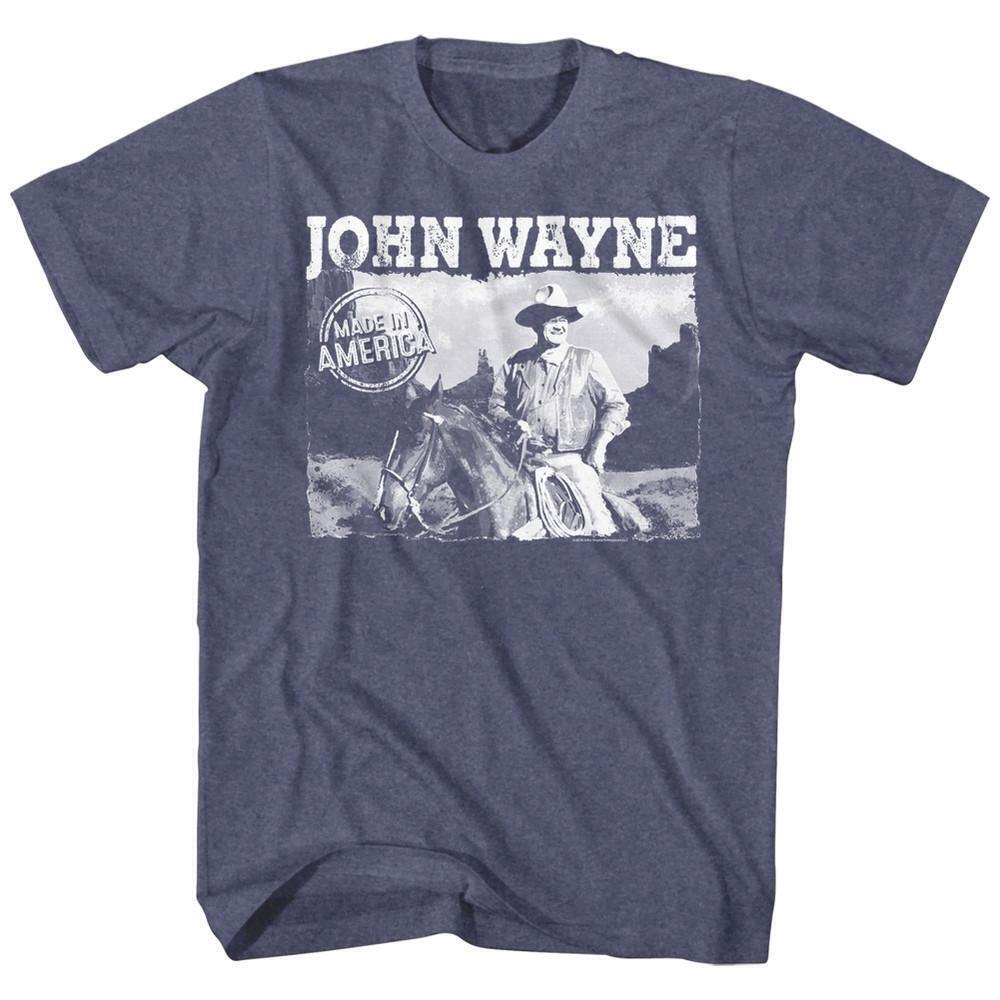 John Wayne Made In America Blue Heather Adult T Shirt